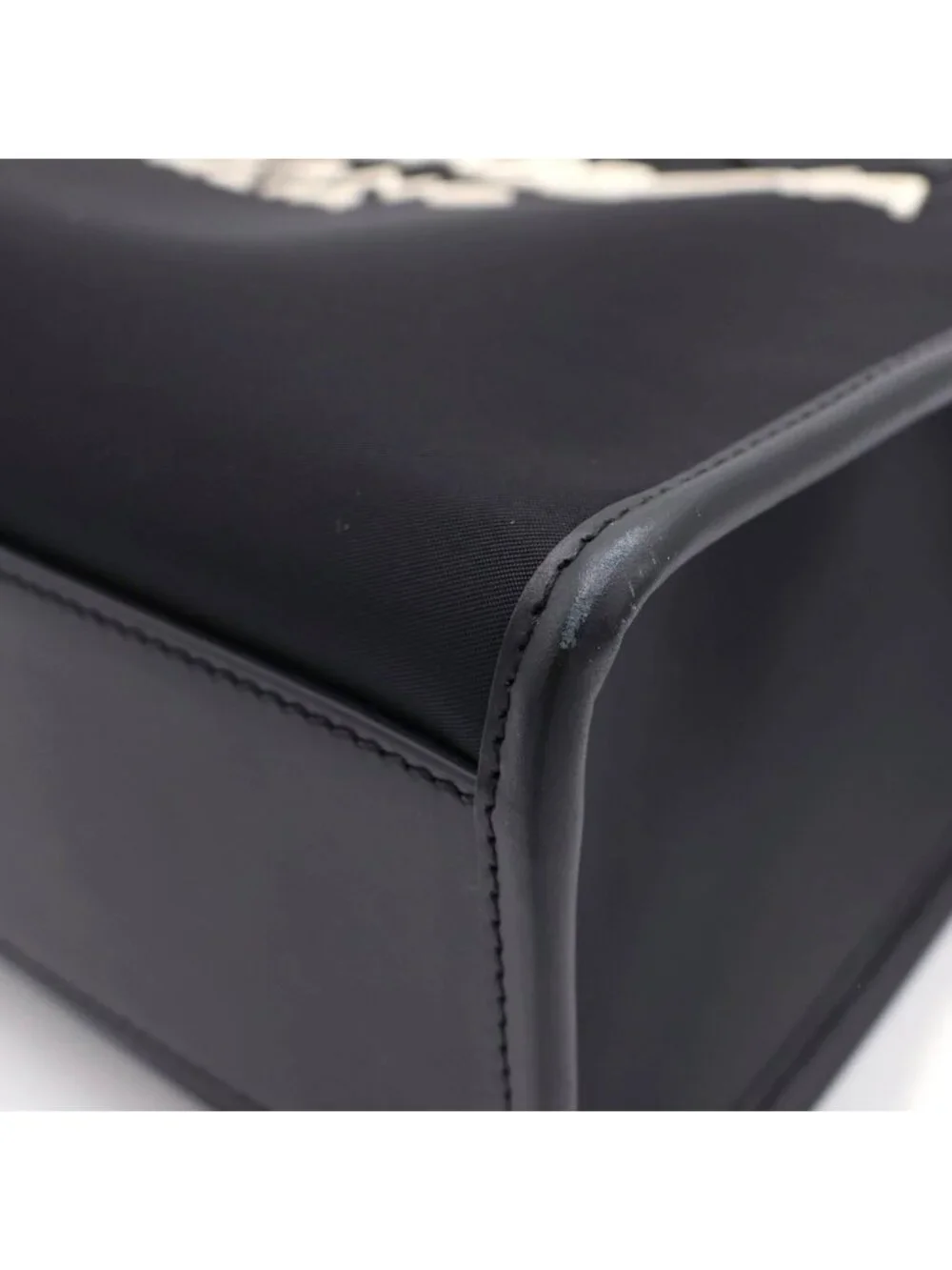 Dolce & Gabbana Rubberized Logo Small Nylon Shopping Bag Black